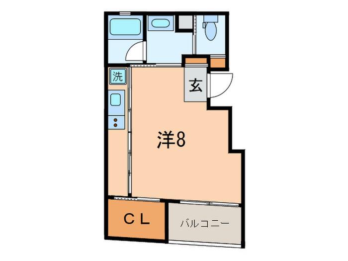 フォルトゥナータ芦屋(ワンルーム/2階)の間取り写真