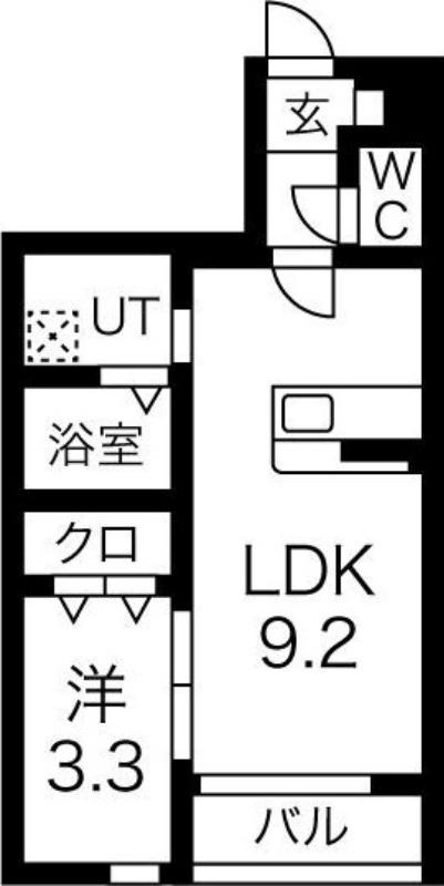 CREATION上柴崎(1LDK/1階)の間取り写真