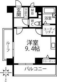 クリオ行啓通参番館(ワンルーム/2階)の間取り写真