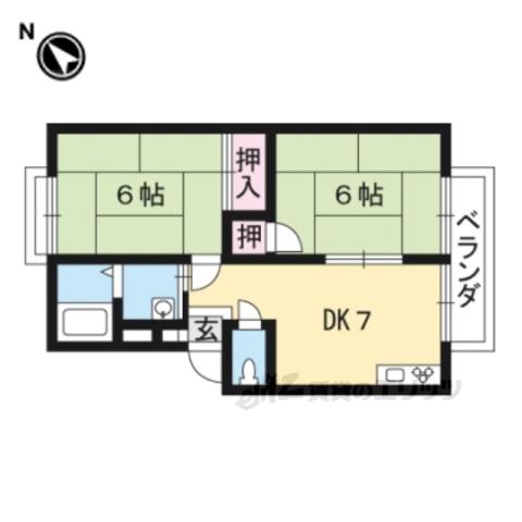 グランフェスタ(2DK/1階)の間取り写真