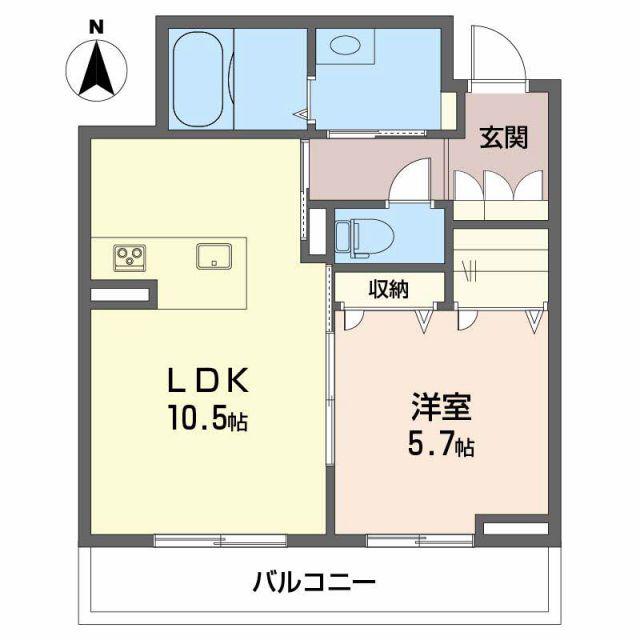 BLOOM STAGE 天山(1LDK/2階)の間取り写真