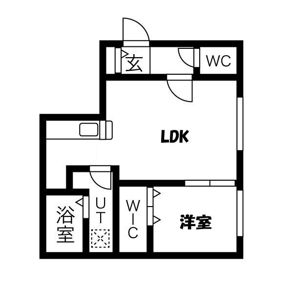 クラス南郷(1LDK/1階)の間取り写真
