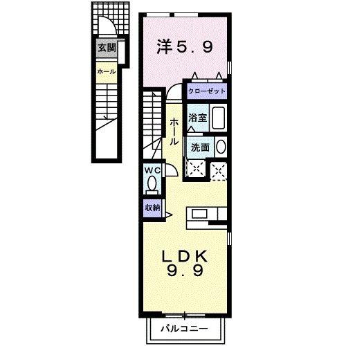 サニ-ブレイン(1LDK/2階)の間取り写真