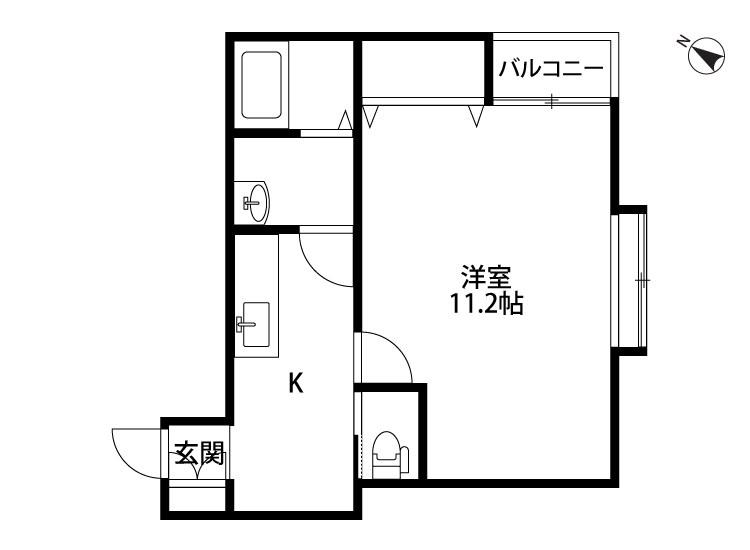 BUENA関屋掘割(1K/1階)の間取り写真