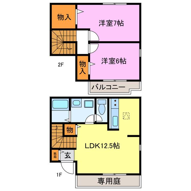 ドリームスクエア(2LDK/1階)の間取り写真