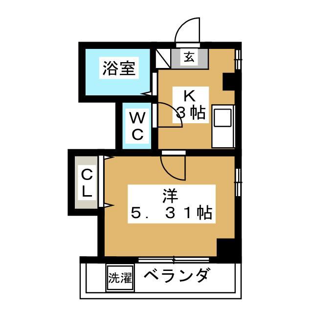 オータムマウンテン二番館(1K/2階)の間取り写真