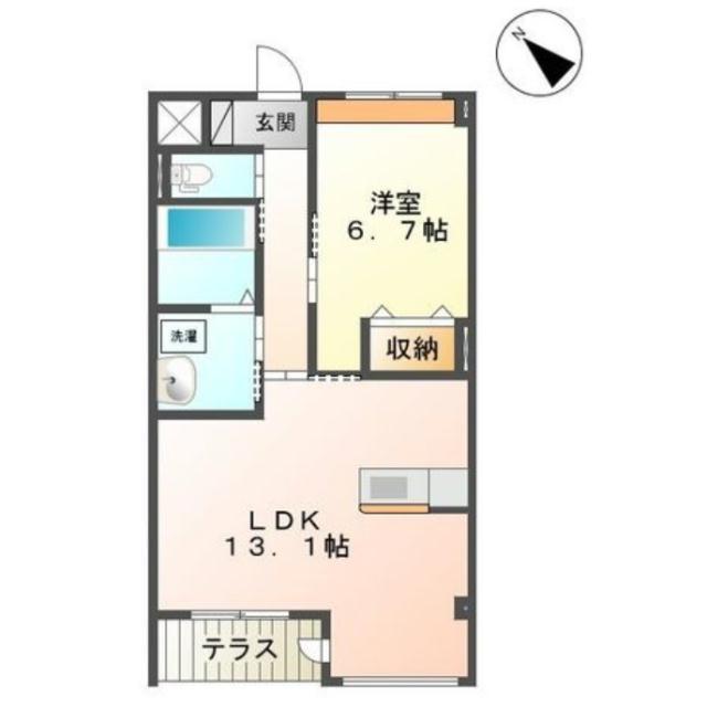 グランディールマンション(1LDK/1階)の間取り写真