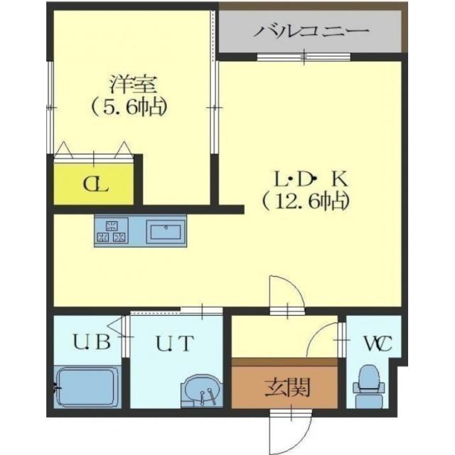 シュノアール(1LDK/1階)の間取り写真