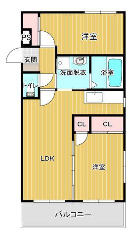 COURT 遊悠館(2LDK/3階)の間取り写真
