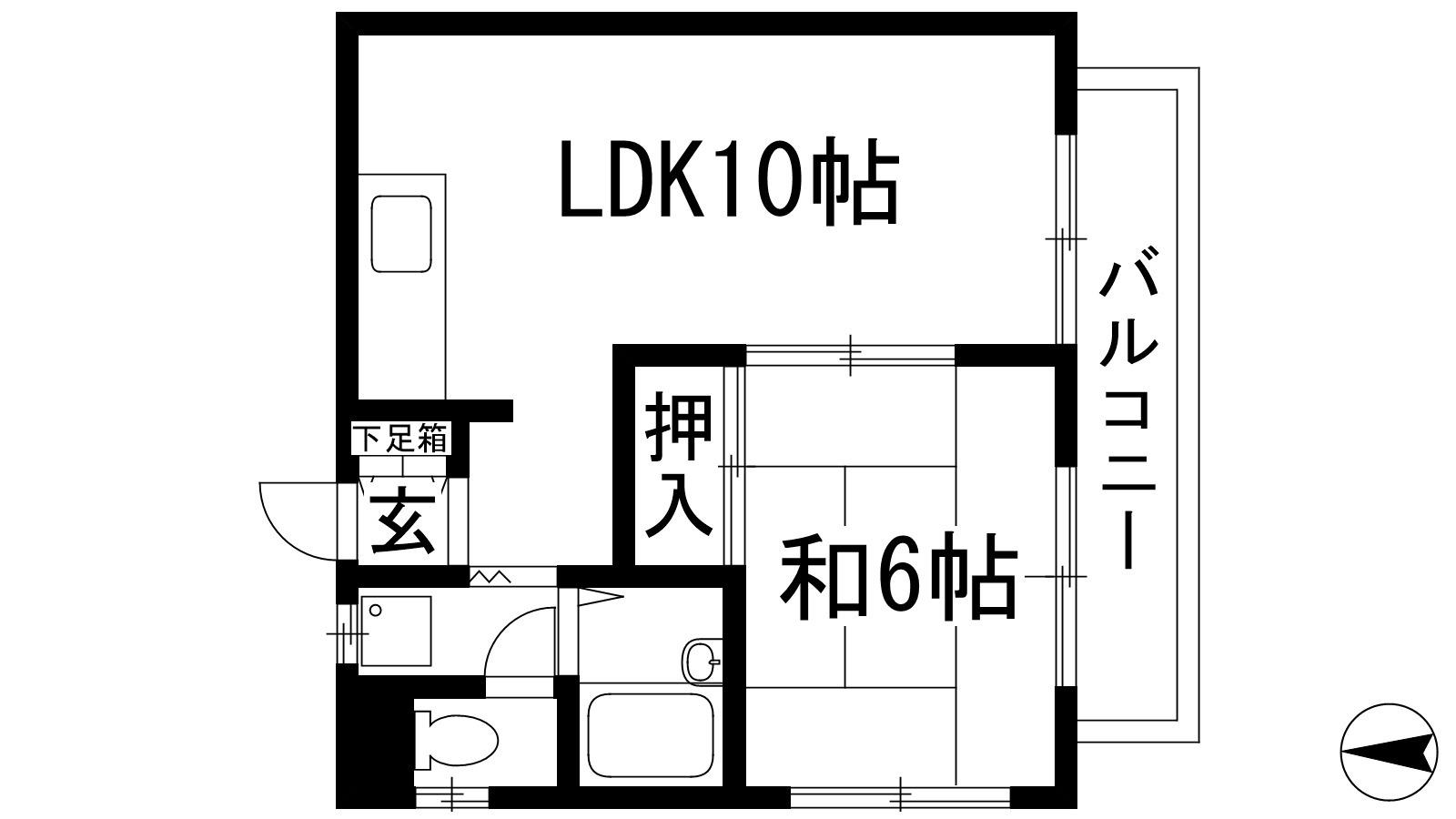 サンハイツタダ(1LDK/2階)の間取り写真