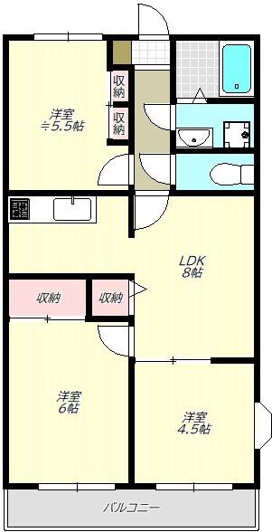 サザンコート(3LDK/1階)の間取り写真
