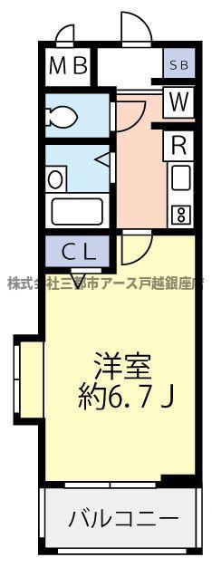 グランヴァン西馬込II(1K/5階)の間取り写真