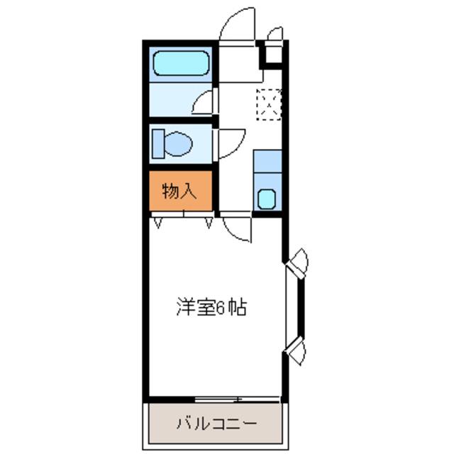 エスパシオ(1K/2階)の間取り写真