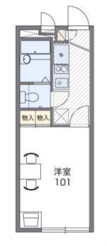 レオパレスCASAFELICE(1K/2階)の間取り写真