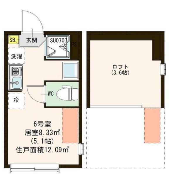 COZY HOUSE 南阿佐ヶ谷(ワンルーム/1階)の間取り写真