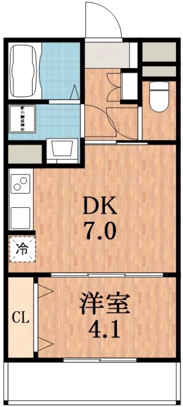 リアライズ長居公園通(1DK/2階)の間取り写真