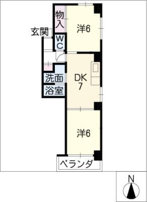 レスポアール大須ELM(2DK/7階)の間取り写真