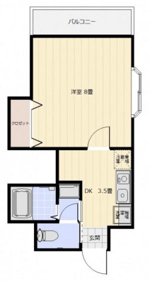 広島畳材6ビル(1DK/11階)の間取り写真