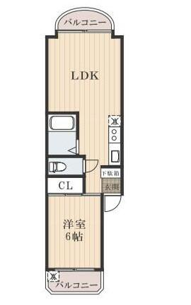 グランヴィル川越シティ(1LDK/1階)の間取り写真