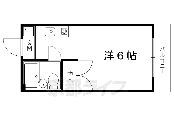 マーク西陣(1K/2階)の間取り写真