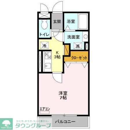 ウェルズ(1K/3階)の間取り写真