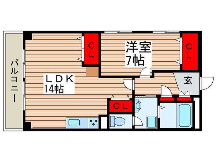 サンシティ南行徳1(1LDK/2階)の間取り写真