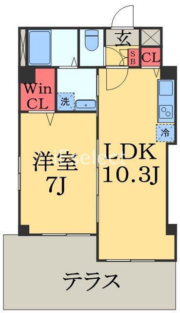 LESFEUILLE(1LDK/1階)の間取り写真