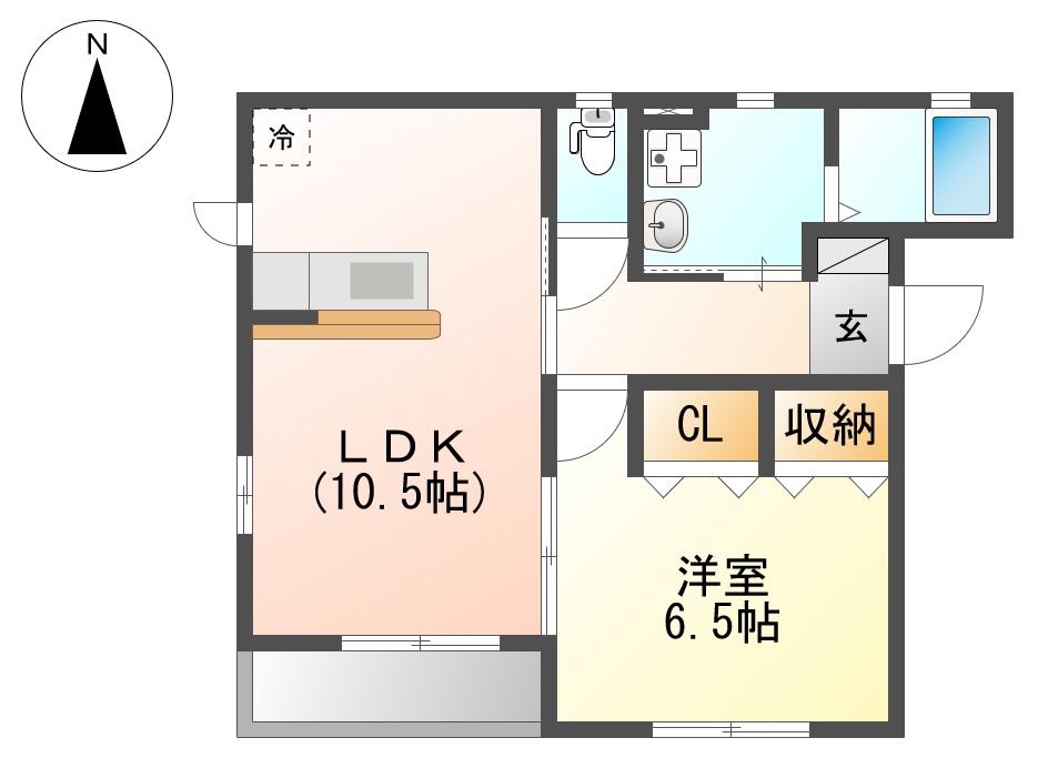 SKハウス(1LDK/1階)の間取り写真