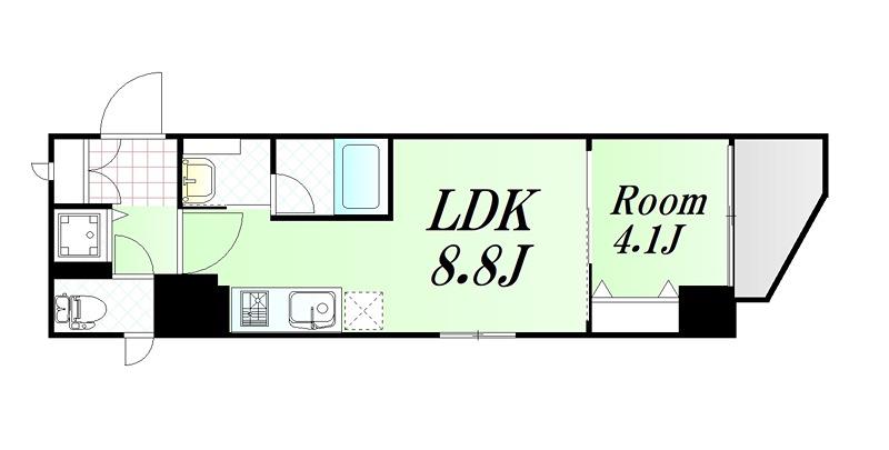 レオンコンフォート大手通(1LDK/11階)の間取り写真