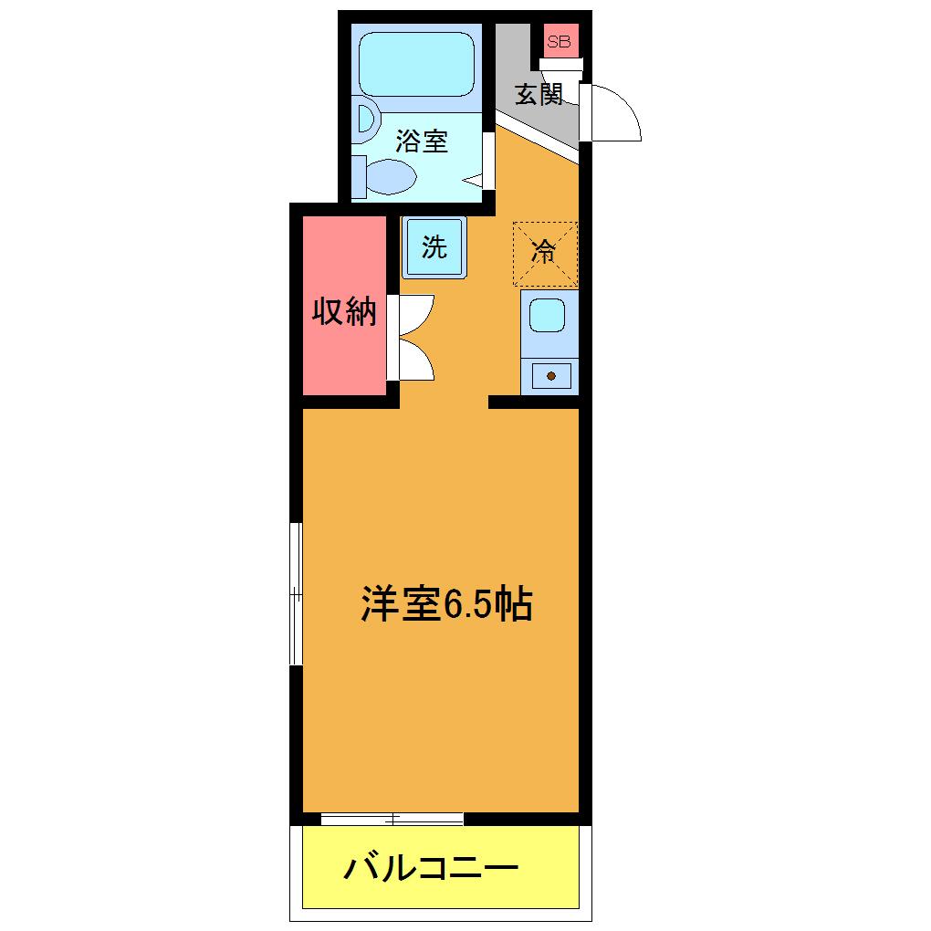 メゾン山西(ワンルーム/2階)の間取り写真