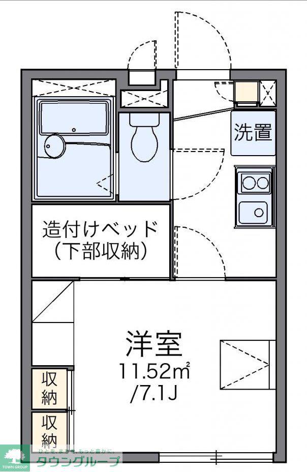 レオパレス東海(1K/2階)の間取り写真