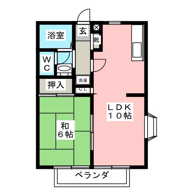 アーバンリゾート2号館(1LDK/1階)の間取り写真