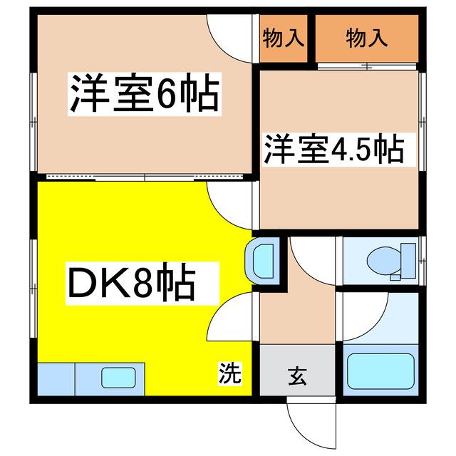 さいとうハイツ(2DK/2階)の間取り写真