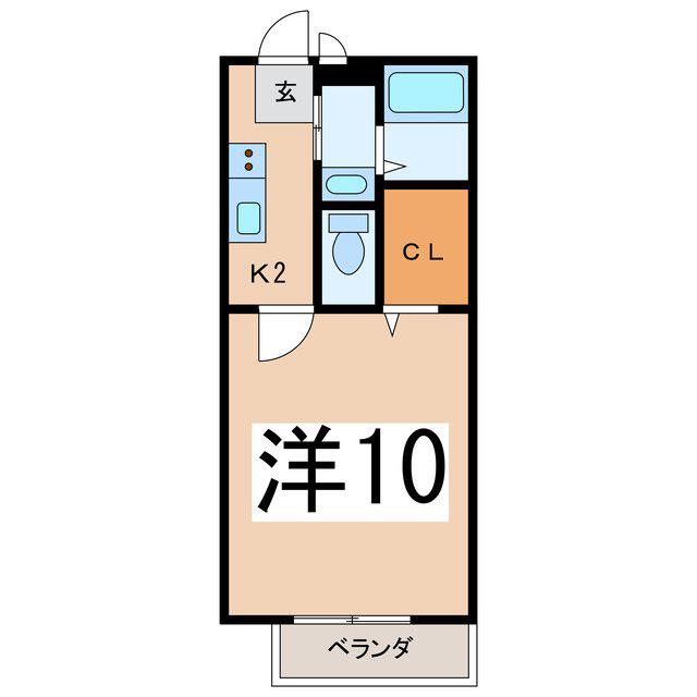 サンビレッジみない3番館(1K/1階)の間取り写真