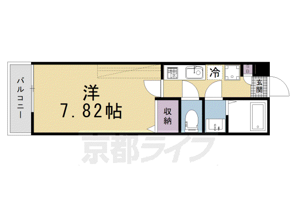 GLADVIS京都室町(1K/4階)の間取り写真