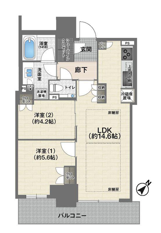 ザセントラルマークタワー(2LDK/8階)の間取り写真