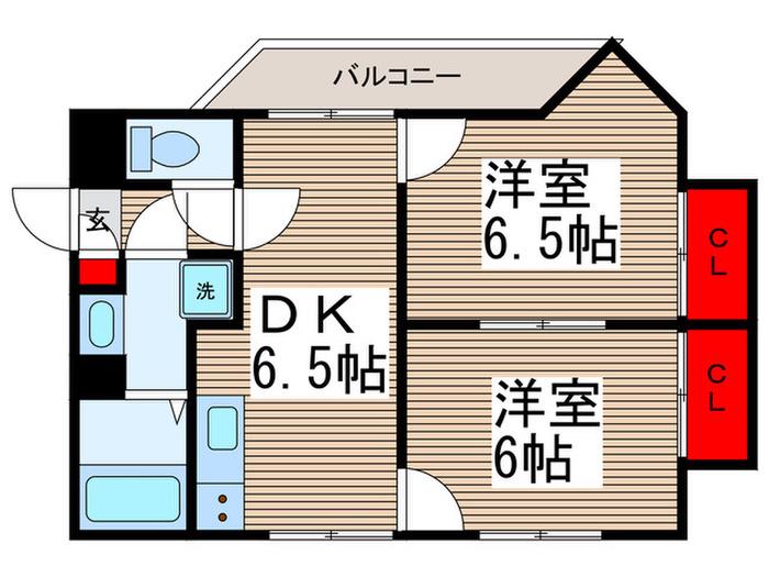 渋谷レジデンス(2DK/4階)の間取り写真