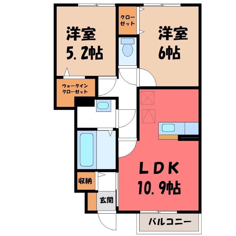 グリーンプラザ(2LDK/1階)の間取り写真