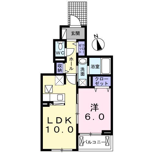 ソフィア グレイス(1LDK/1階)の間取り写真