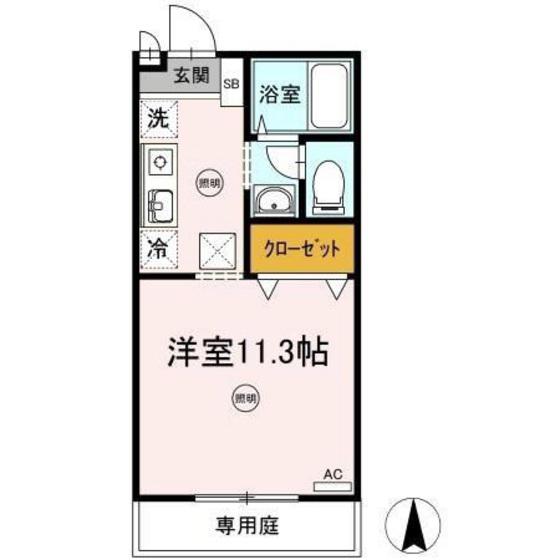 エクレール青江(ワンルーム/1階)の間取り写真