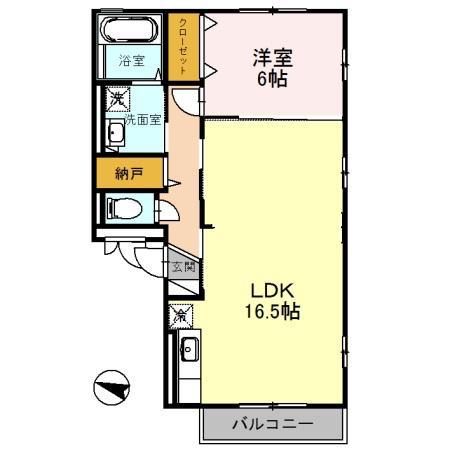 コンフォール堺北(1LDK/2階)の間取り写真