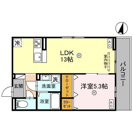 ボヌールメゾンKASUGA(1LDK/2階)の間取り写真