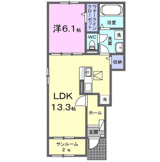 サンハイム310III(1LDK/1階)の間取り写真