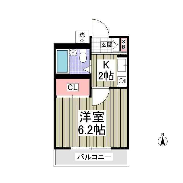 アーバンシティ豊和(1K/1階)の間取り写真
