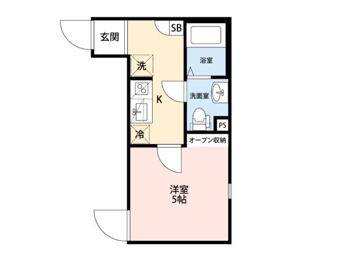 GLENWOOD浦和(1K/1階)の間取り写真