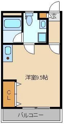 リバティ 914769(ワンルーム/2階)の間取り写真