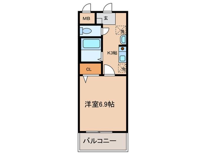 プリーマ(1K/2階)の間取り写真