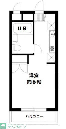 ボンヌシャンス池尻(1K/3階)の間取り写真