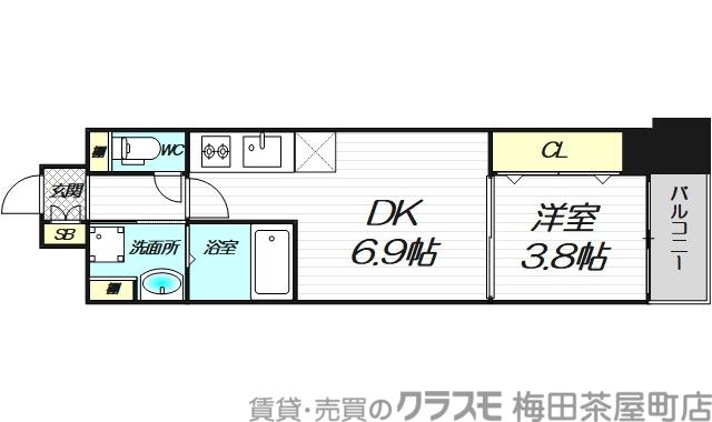 レオンコンフォート本町東II(1DK/5階)の間取り写真
