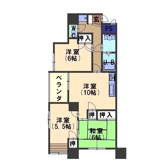 ルミエール増泉南(3LDK/3階)の間取り写真